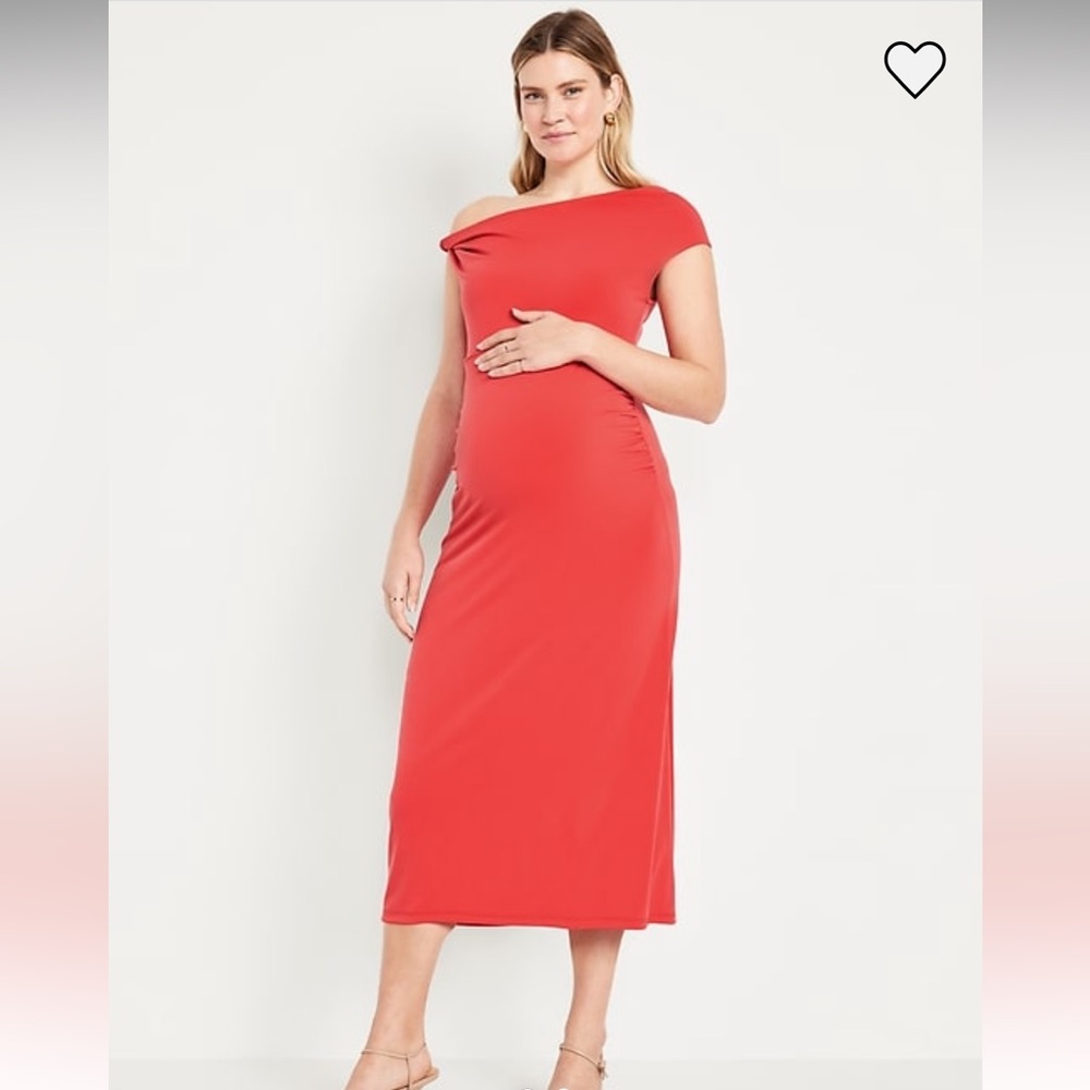 Maternity Asymmetrical Shoulder Occasion Dress - Picture 2 of 2